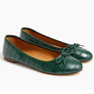 J. Crew Crocodile embossed ballet flats